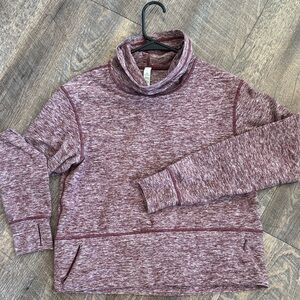 lululemon athletica Marled Red Cowl Neck Sweater
